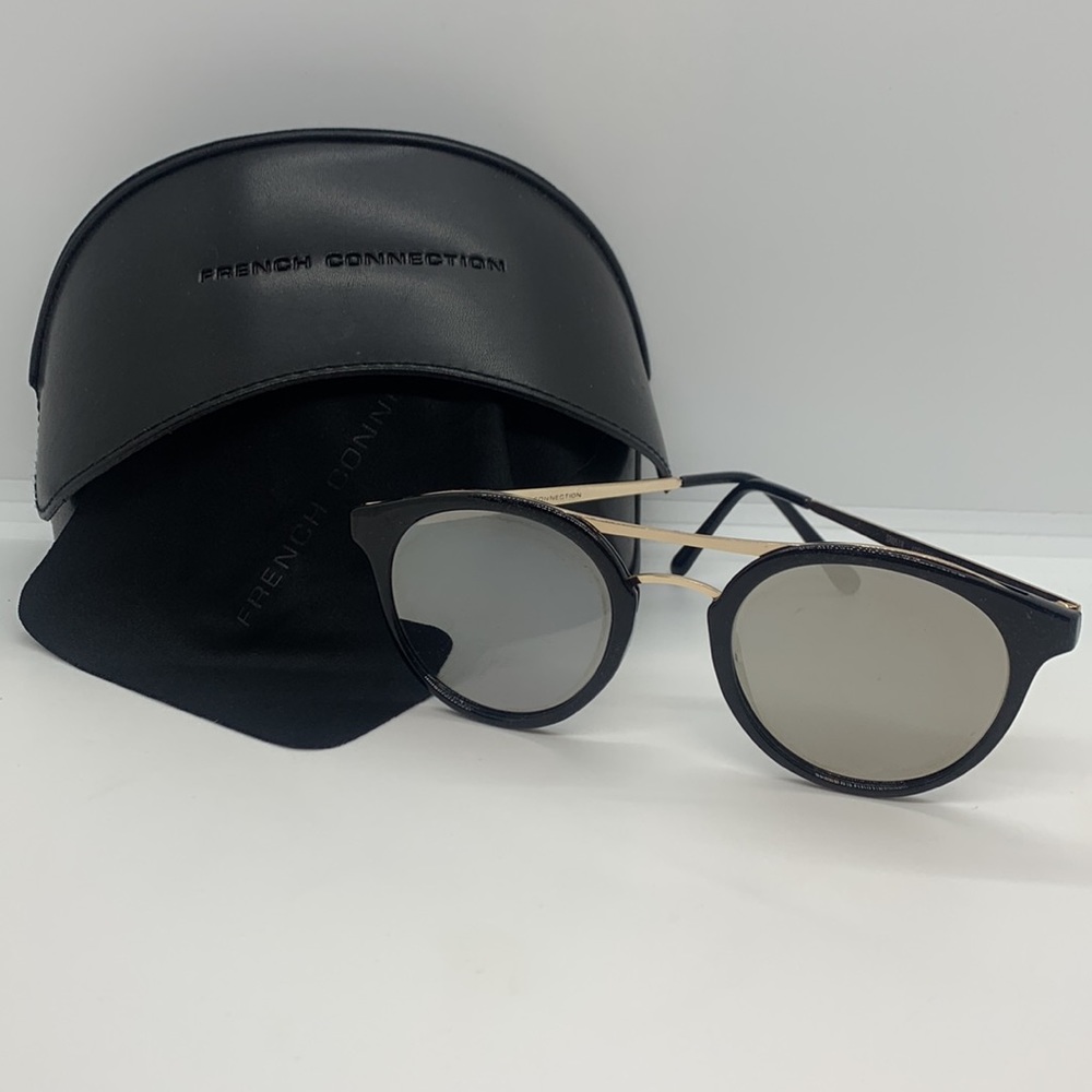 French Connection mirrored gold/black sunglasses